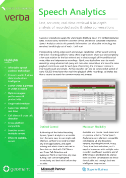 Speech Analytics