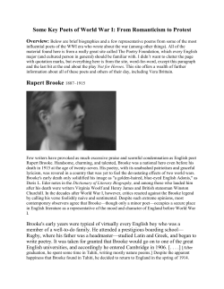 Some Key Poets of World War I: From Romanticism to Protest