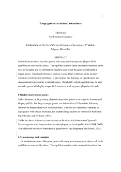 Large games: structural robustness