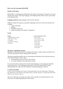 How to use the card game BABALIBI