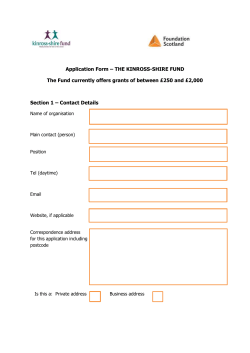 KINROSS-SHIRE FUND - GRANTS