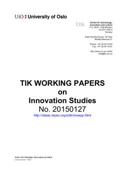 TIK WORKING PAPERS on Innovation Studies No. 20150127