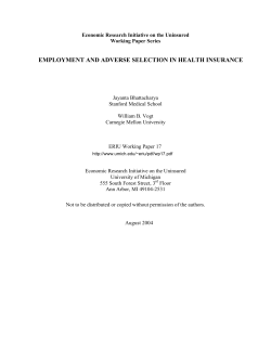 employment and adverse selection in health insurance