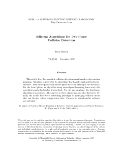 Efficient Algorithms for Two-Phase Collision Detection