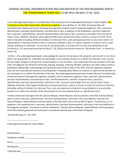 general release, indemnification and assumption - Ignite