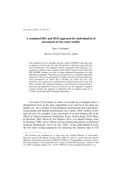 A combined IRT and SEM approach for individual