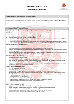 POSITION DESCRIPTION Key Account Manager