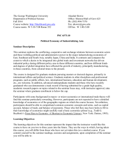 Department of Political Science - The George Washington University