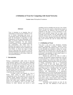 Defining Trust for