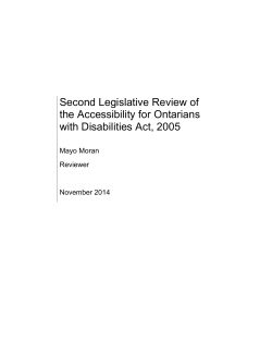 First Legislative Review of AODA &ndash; 2010
