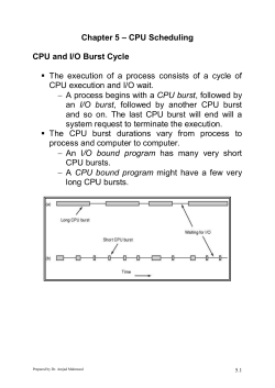 Chapter 5 CPU Scheduling