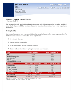 Monthly Financial Market Update