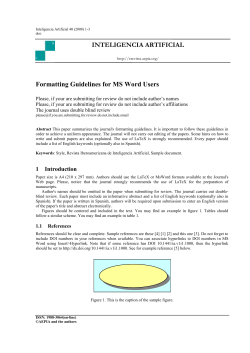 Formatting Guidelines