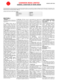 General Conditions of Work Order VERSION 1