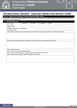 Sanitary Inspection Report Form