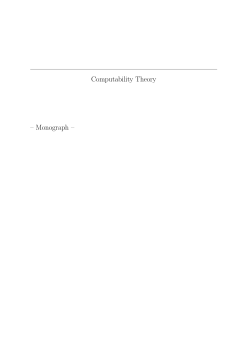 Computability Theory &ndash; Monograph - TUBdok