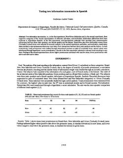 Testing two information taxonomies in Spanish