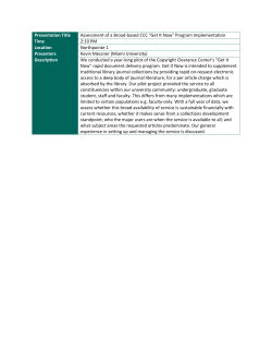 Presentation Title Assessment of a Broad