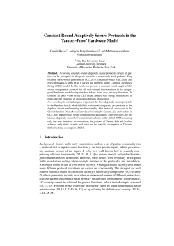 Constant Round Adaptively Secure Protocols in the Tamper