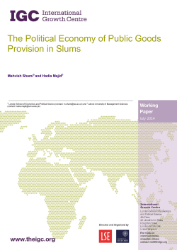 The Political Economy of Public Goods Provision in Slums