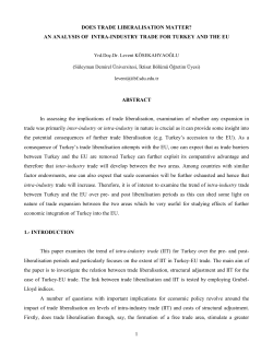 does trade liberalisation matter? an analysis of