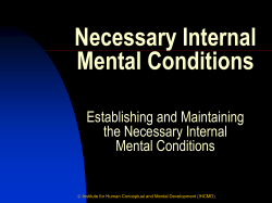 Establish the Necessary Internal Mental Conditions