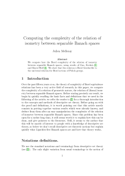 Computing the complexity of the relation of isometry between