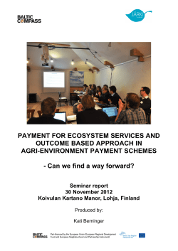 PAYMENT FOR ECOSYSTEM SERVICES AND OUTCOME BASED