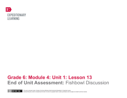 Grade 6 ELA Module 4, Unit 1, Lesson 13