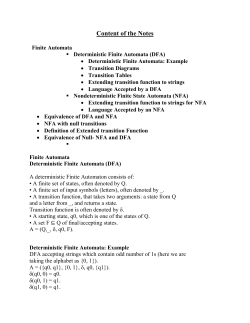 Deterministic Finite Automata