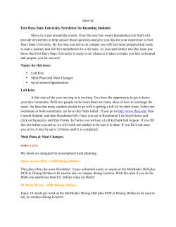 Fort Hays State University Newsletter for Incoming Students Move