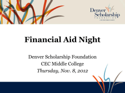 Financial Aid Night - CEC