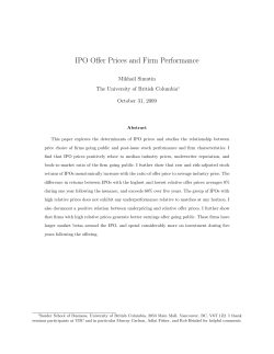 IPO Offer Prices and Firm Performance