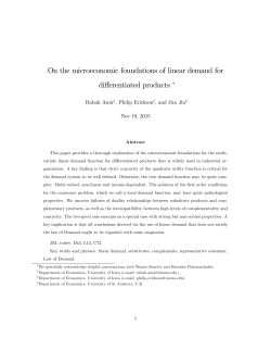 On the microeconomic foundations of linear demand for