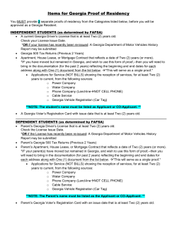 Items for GA Proof of Residency