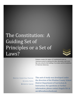 The Constitution: A Guiding Set of Principles or a Set