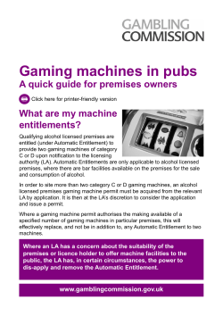 Gaming machines in pubs quick guide