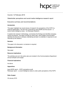 Stakeholder perceptions and social media intelligence research report
