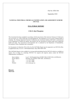 Appendix C: Environmental Fate and Ecotoxicological