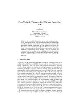 Free-Variable Tableaux for Efficient Deduction in K Jens Happe