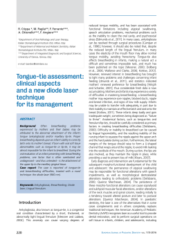 Tongue-tie assessment: clinical aspects and a new diode laser