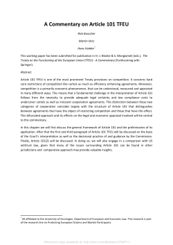 A Commentary on Article 101 TFEU