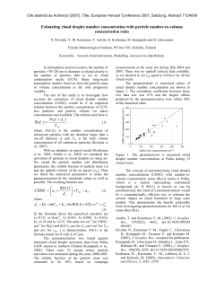 Estimating cloud droplet number concentration with particle number