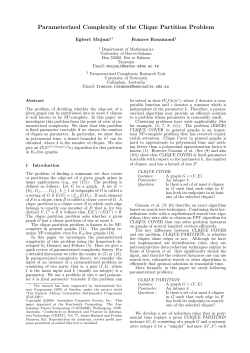 Parameterized Complexity of the Clique Partition Problem
