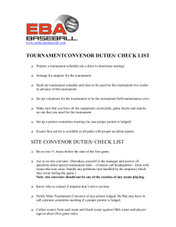 SITE CONVENER DUTIES/ CHECK LIST