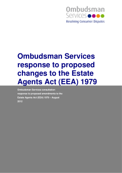 Ombudsman Services response to proposed changes to the Estate