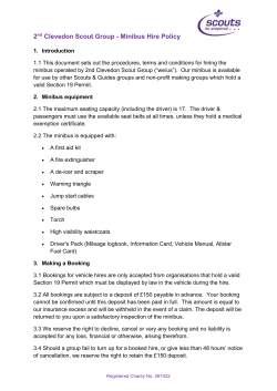Minibus Hire Policy - 2nd Clevedon Scout Group
