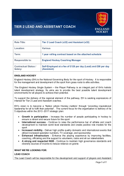 tier 2 lead and assistant coach