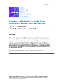 Organisational Crises in the Media: Crisis Response Strategies and