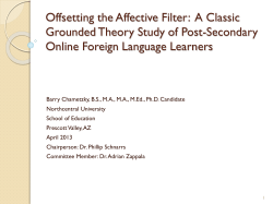 Offsetting the Affective Filter: A Classic Grounded Theory Study of